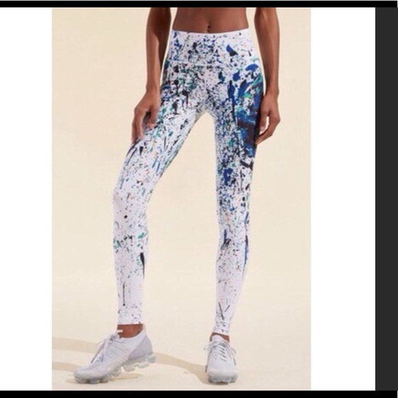 Splits 59 X Bandier Splatter Print leggings size L - Picture 1 of 6